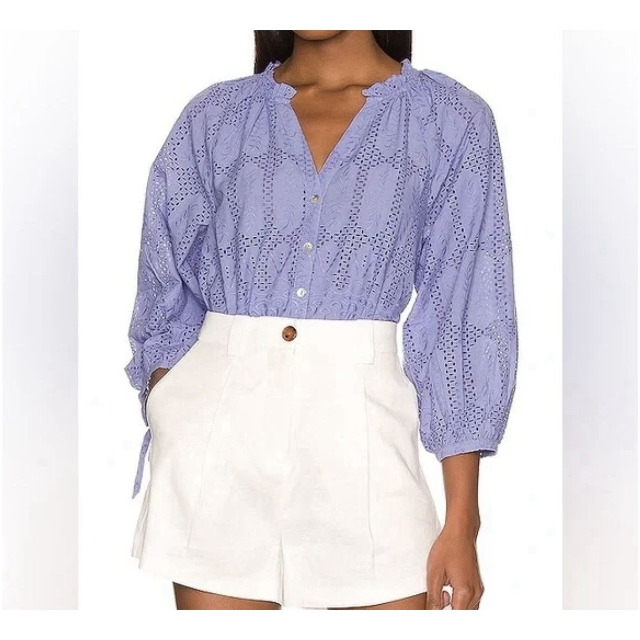 Cleobella Top Women's Xl Sky Eyelet Embroidered